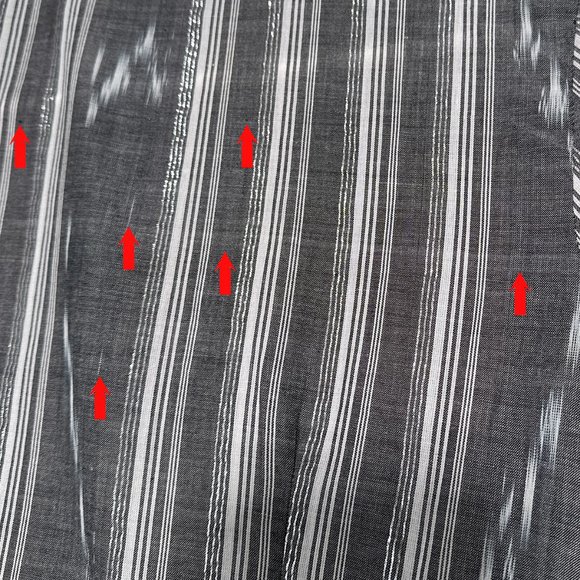 Style & Co Petite Gray Button Down Ruffle Bling Metallic Thread Stripes Size 4P - Picture 11 of 16